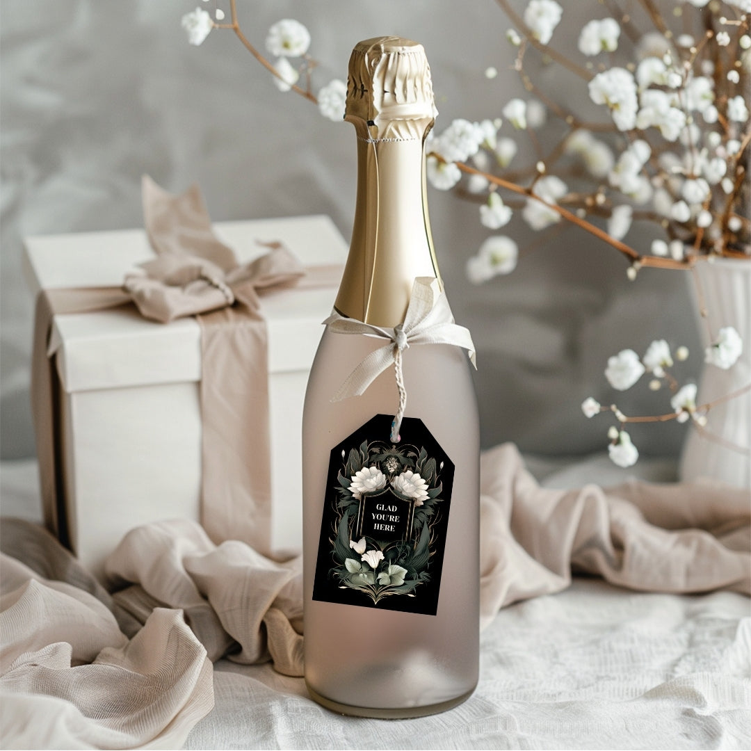Gothic Florals Thank You Gift or Bottle Tag