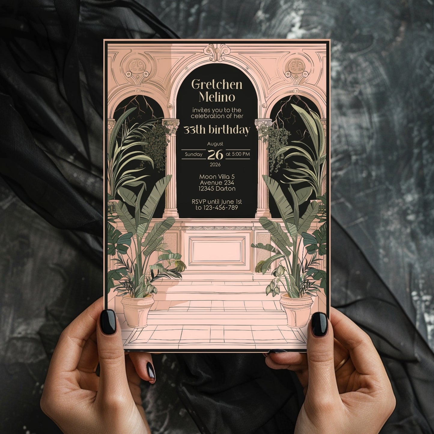 Dark Academia Birthday Invitation – Scholarly Elegance