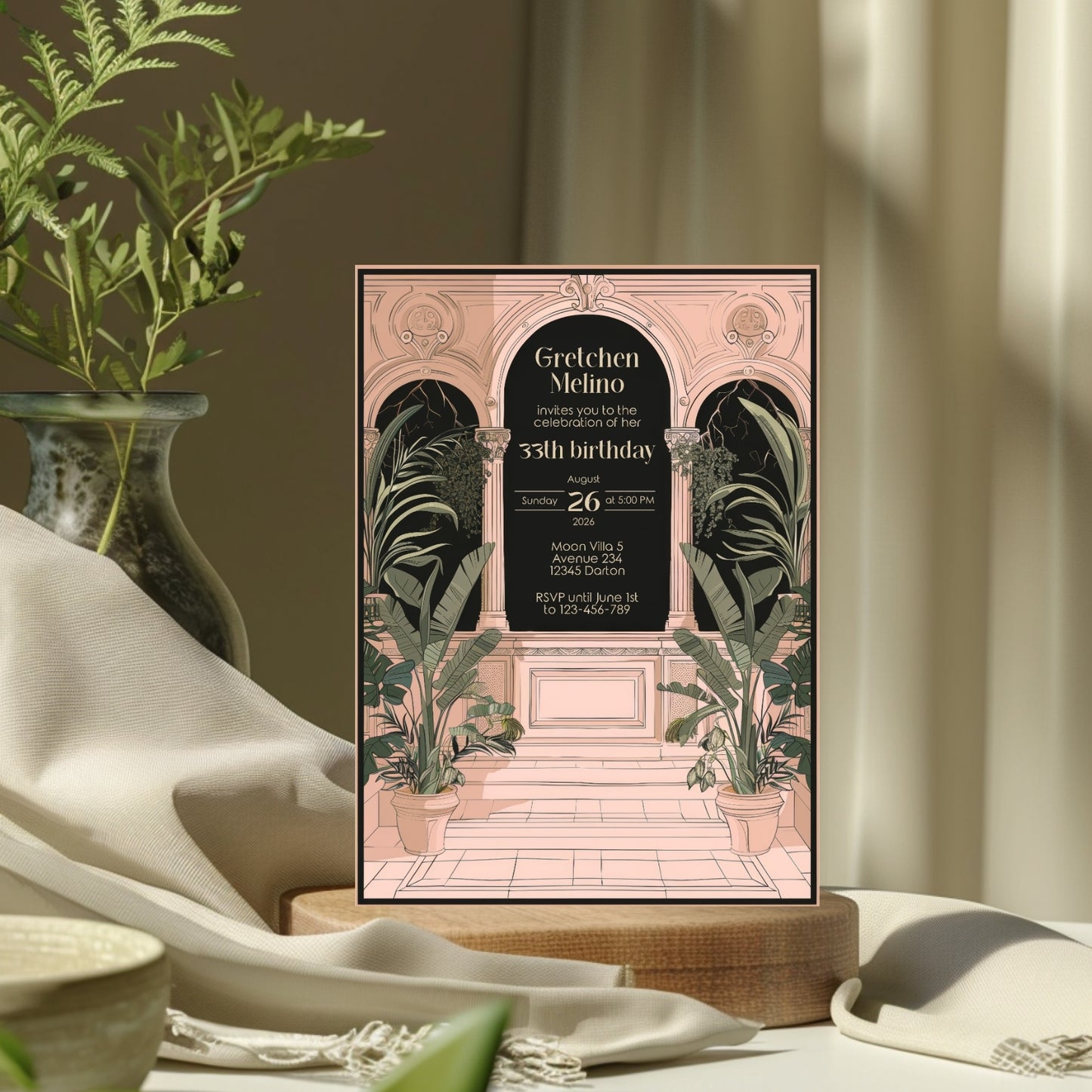 Dark Academia Birthday Invitation – Scholarly Elegance