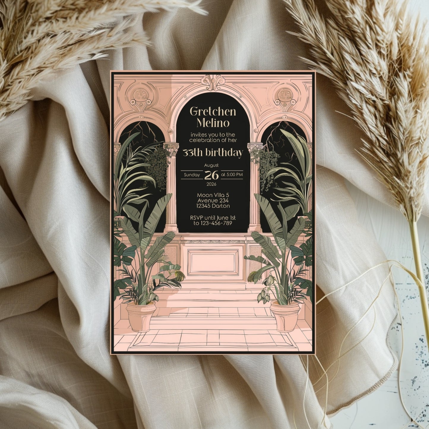 Dark Academia Birthday Invitation – Scholarly Elegance