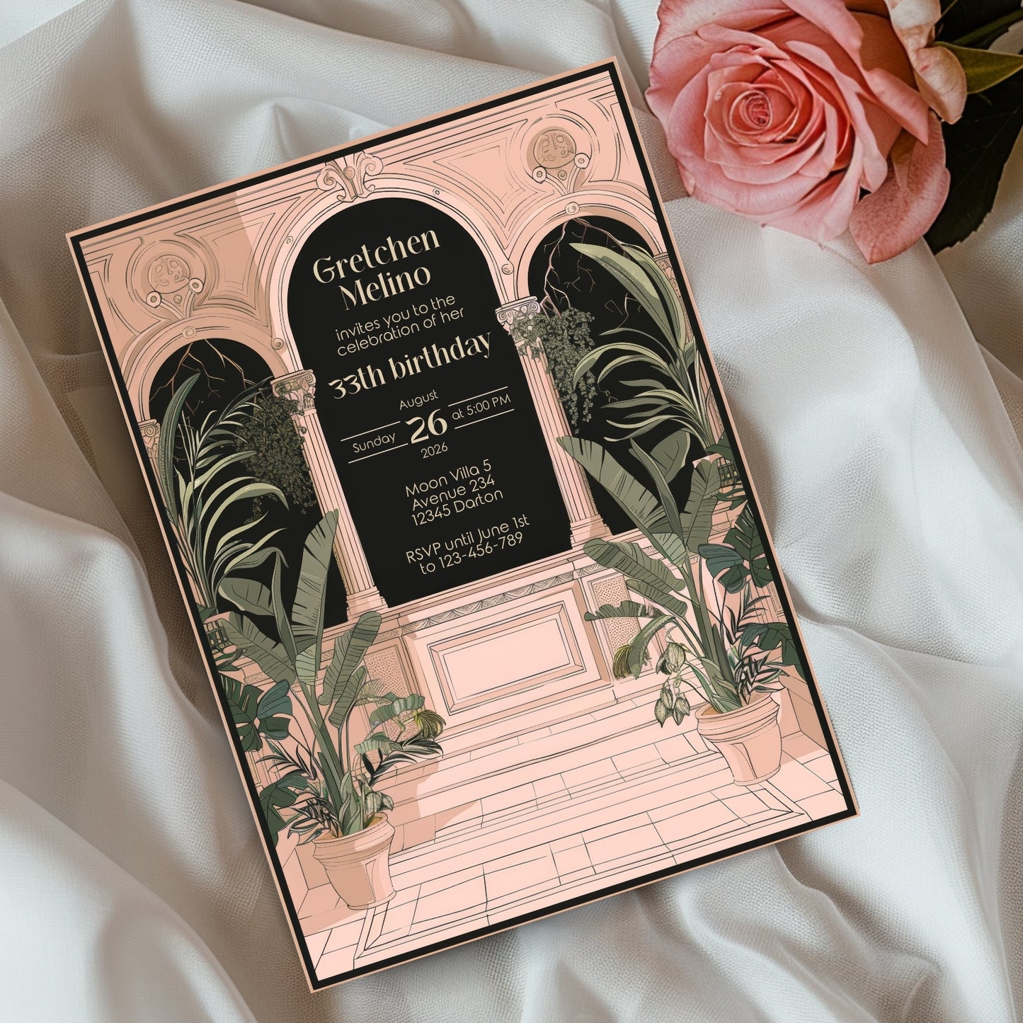 Dark Academia Birthday Invitation – Scholarly Elegance