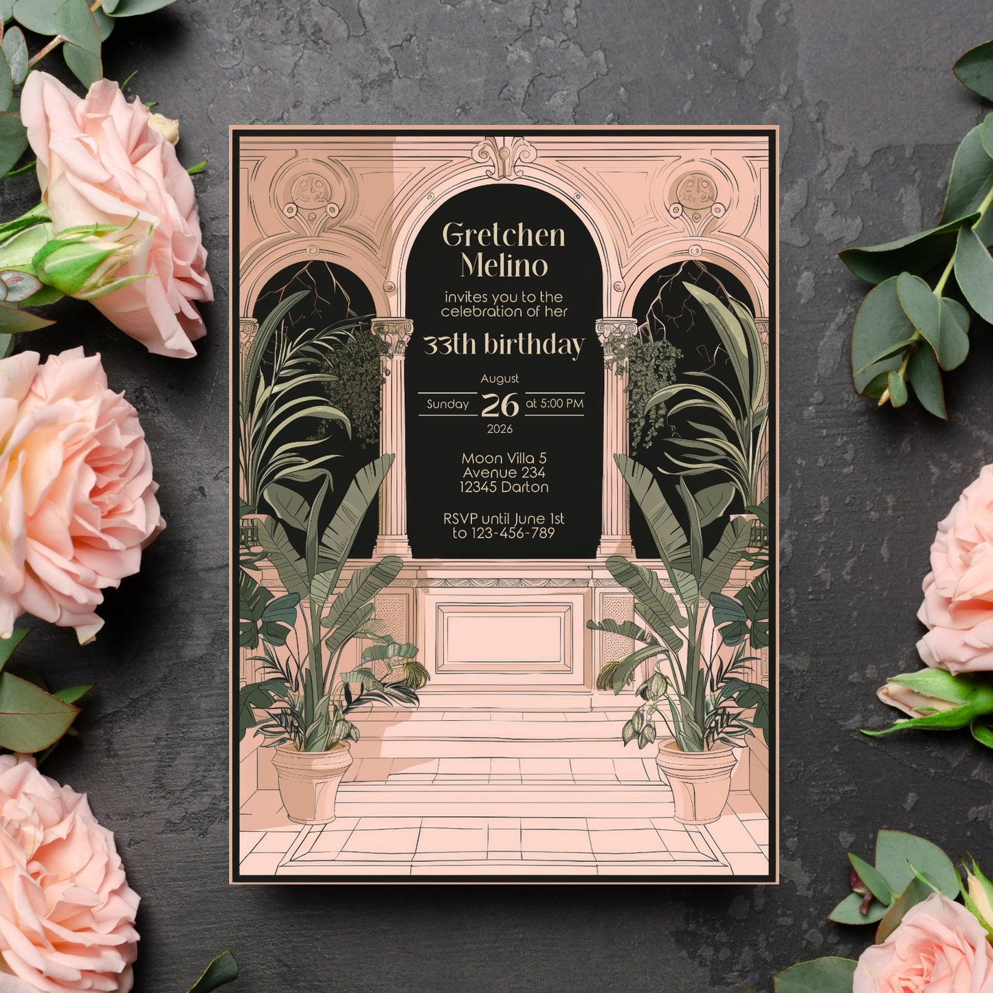 Dark Academia Birthday Invitation – Scholarly Elegance