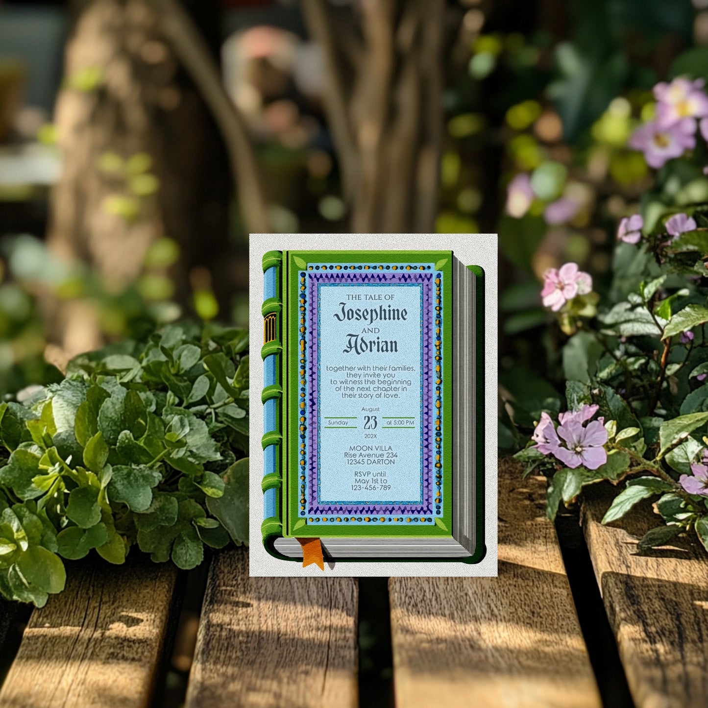 Medieval Fantasy Wedding Invitation Bundle, Vintage Book Cover Design, Editable 8 items