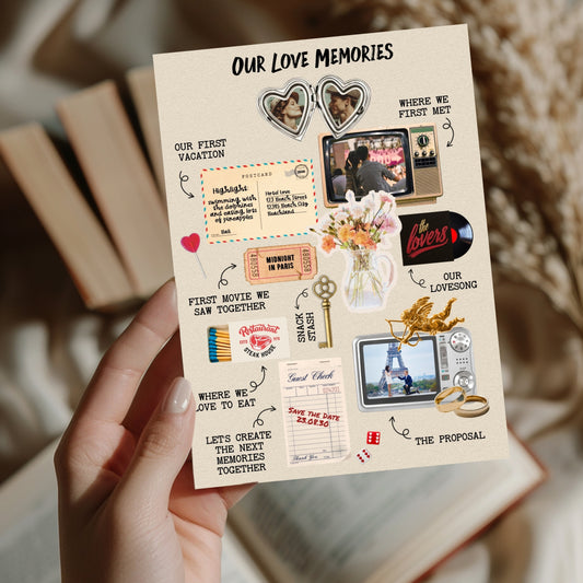 Collage Wedding Invitation  – Custom Love Memories in Scrapbook Style