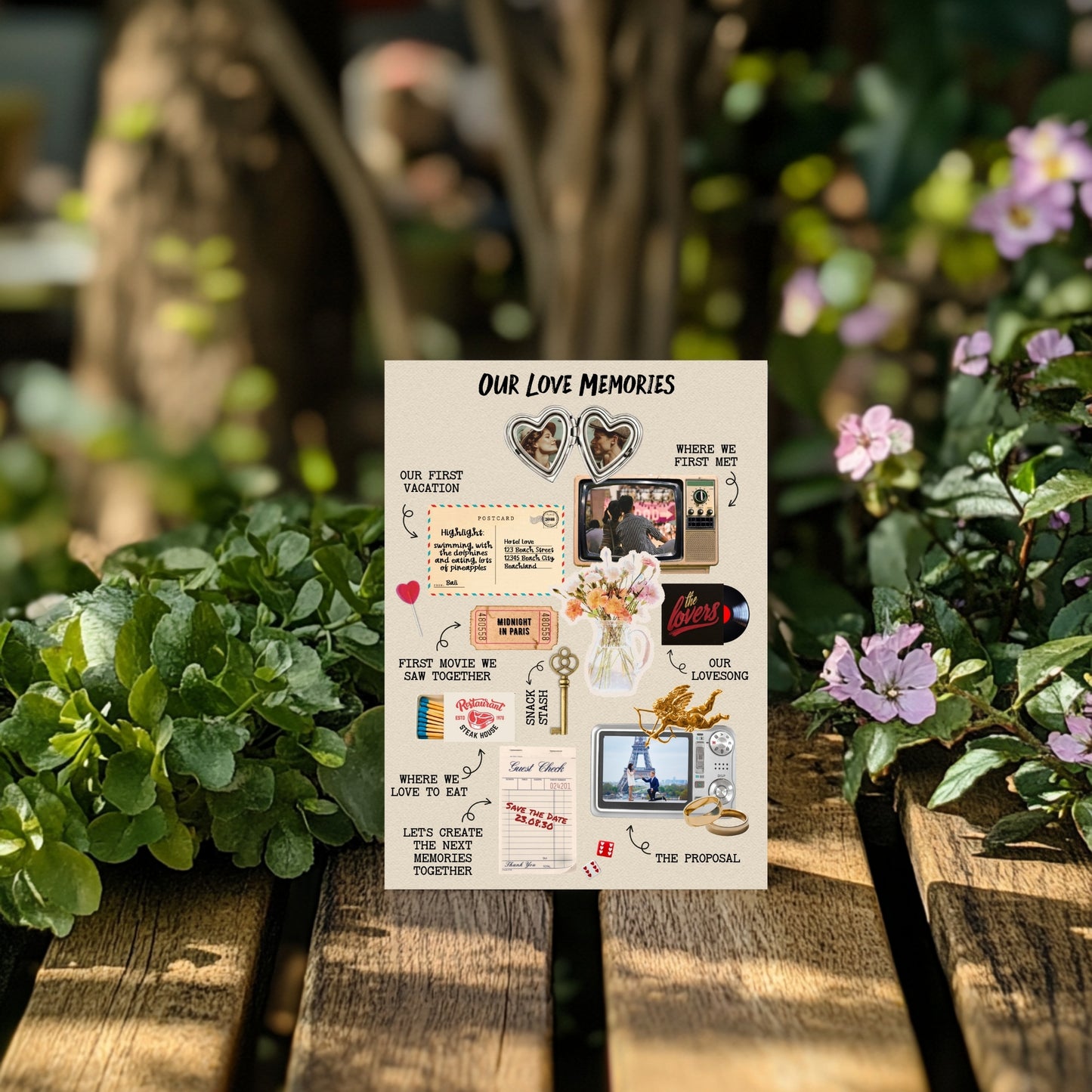 Collage Wedding Invitation  – Custom Love Memories in Scrapbook Style