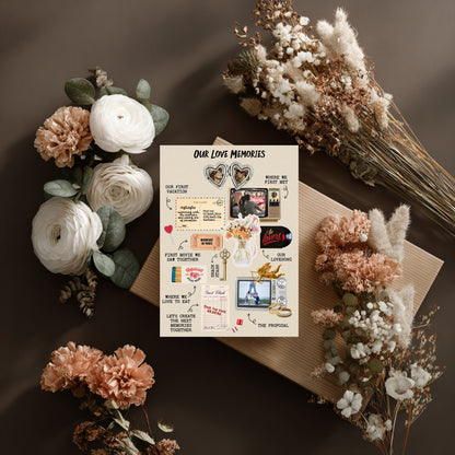 Collage Wedding Invitation  – Custom Love Memories in Scrapbook Style