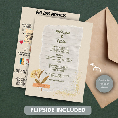 Collage Wedding Invitation  – Custom Love Memories in Scrapbook Style