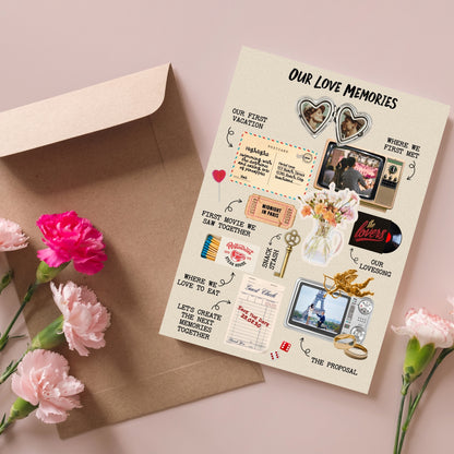 Collage Wedding Invitation  – Custom Love Memories in Scrapbook Style