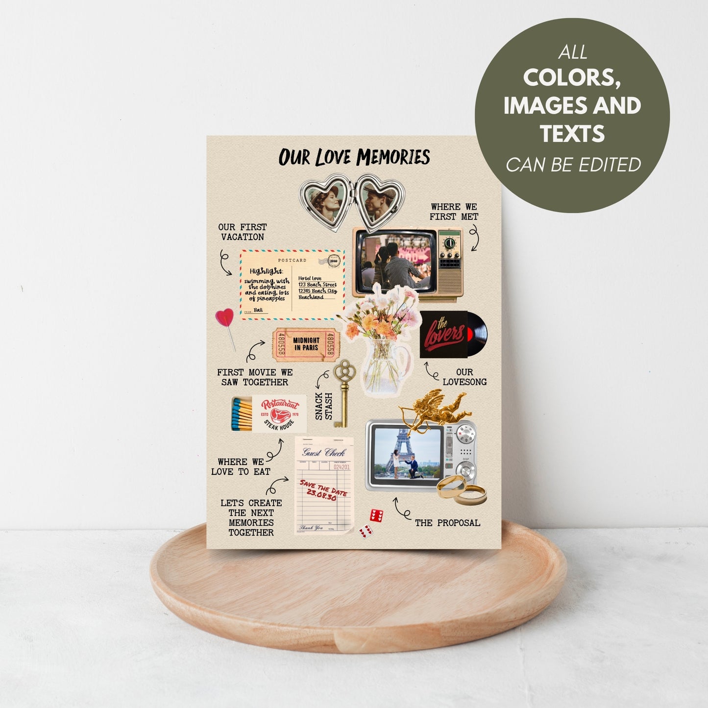 Collage Wedding Invitation  – Custom Love Memories in Scrapbook Style