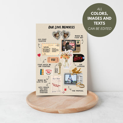 Collage Wedding Invitation  – Custom Love Memories in Scrapbook Style