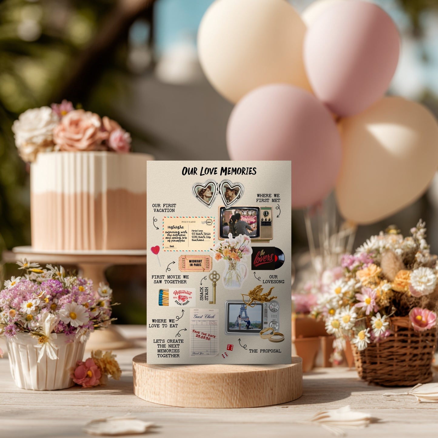 Collage Wedding Invitation  – Custom Love Memories in Scrapbook Style