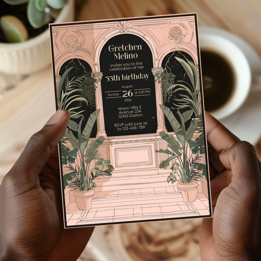 Dark Academia Birthday Invitation – Scholarly Elegance