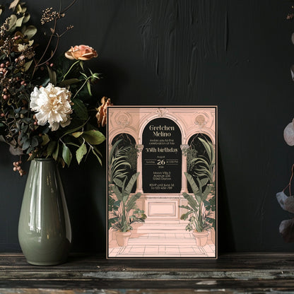 Dark Academia Birthday Invitation – Scholarly Elegance