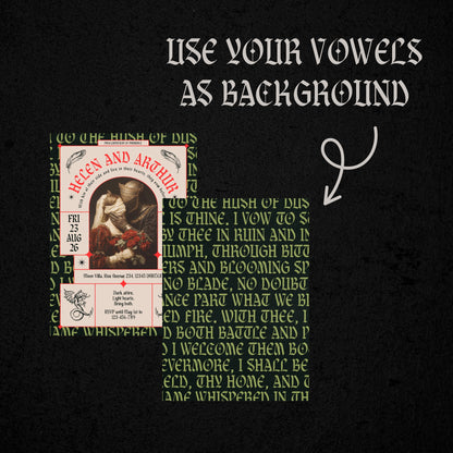 Gothic Renaissance Wedding Invitation – Romantic Fantasy Design and Modern Medieval Art Blend