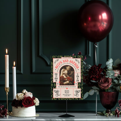 Gothic Renaissance Wedding Invitation – Romantic Fantasy Design and Modern Medieval Art Blend