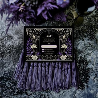 Gothic Art Nouveau Wedding Invitation Set - With Invite, Details & RSVP Card