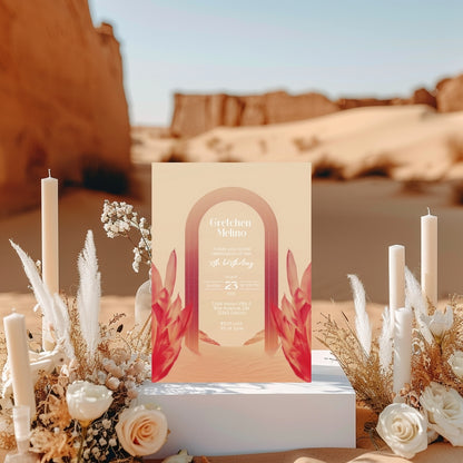Elegant Floral Oriental Desert Birthday Invitation