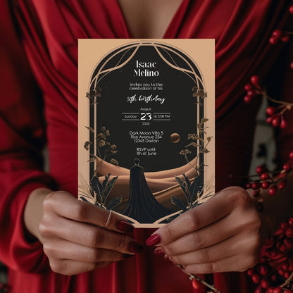Dark Dune Desert Emperor Birthday Invitation