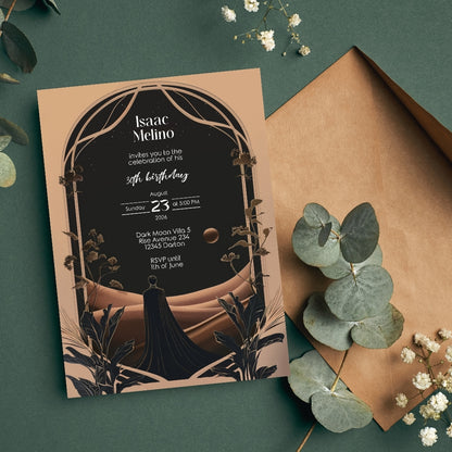 Dark Dune Desert Emperor Birthday Invitation