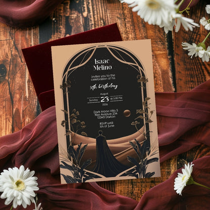 Dark Dune Desert Emperor Birthday Invitation
