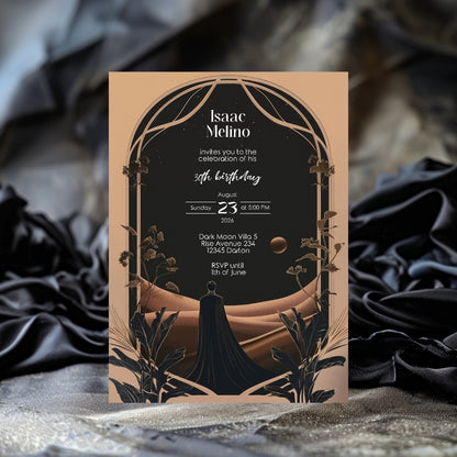 Dark Dune Desert Emperor Birthday Invitation