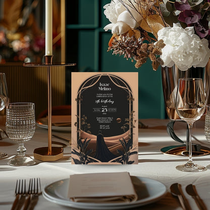 Dark Dune Desert Emperor Birthday Invitation