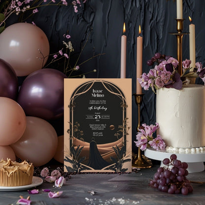Dark Dune Desert Emperor Birthday Invitation