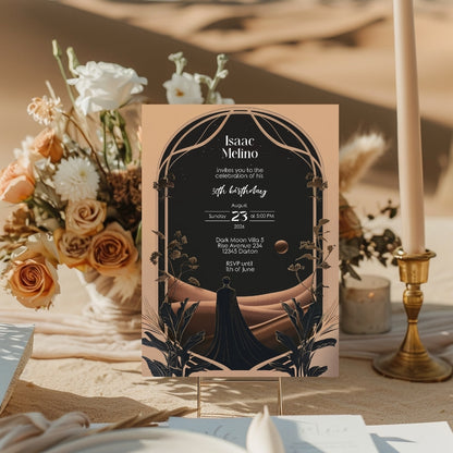 Dark Dune Desert Emperor Birthday Invitation