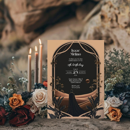 Dark Dune Desert Emperor Birthday Invitation