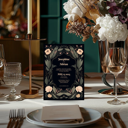 Enchanted Floral Gothic Wedding Invitation