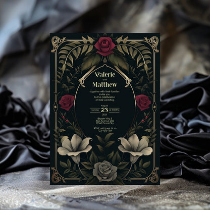 Romantic Rose Garden Wedding Invitation