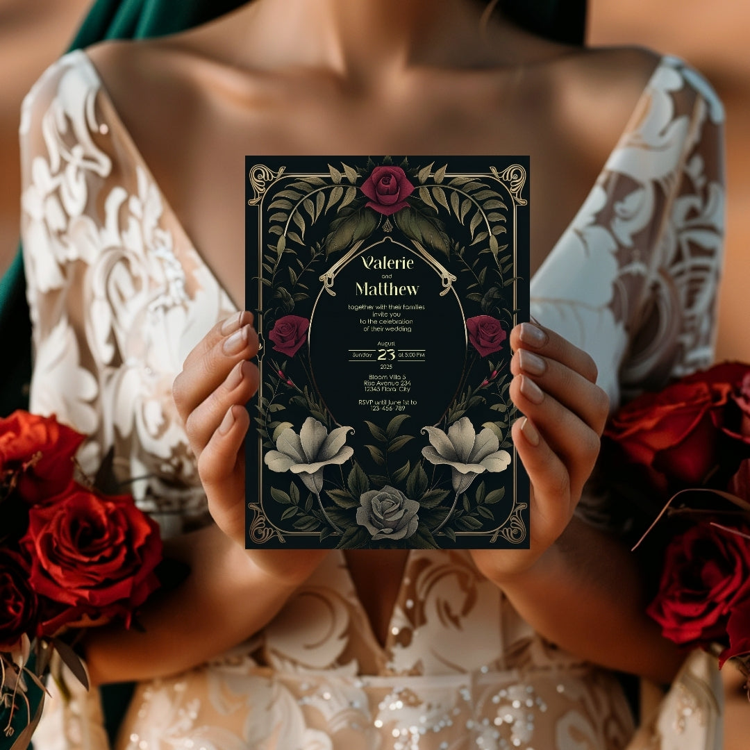 Romantic Rose Garden Wedding Invitation