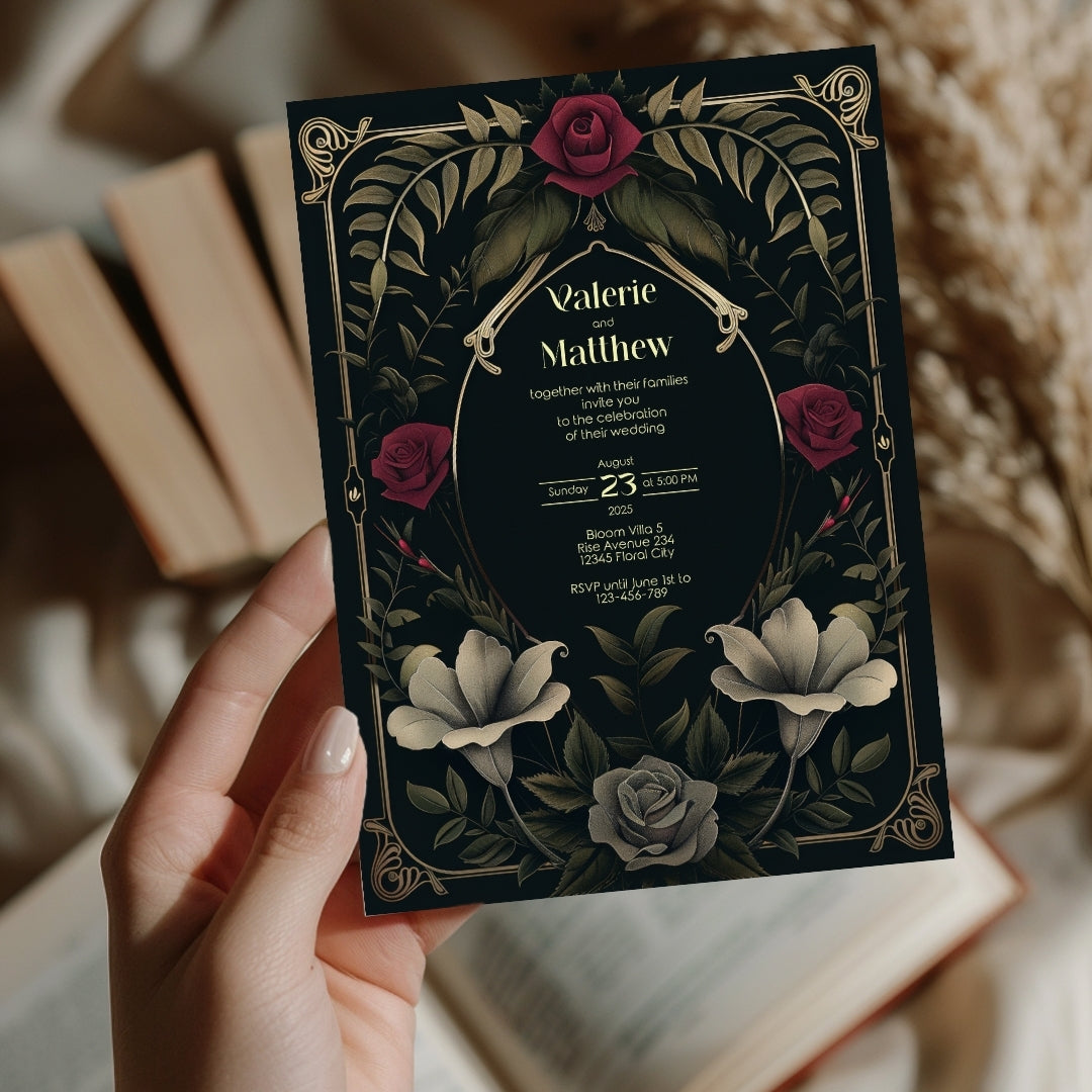 Romantic Rose Garden Wedding Invitation
