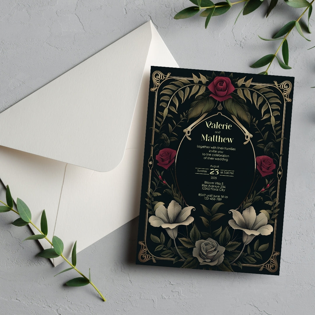 Romantic Rose Garden Wedding Invitation