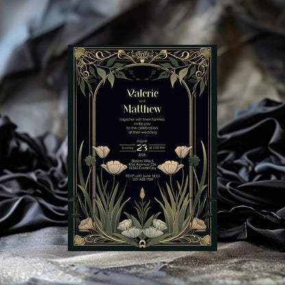 Greenery Elegance Floral Wedding Invitation