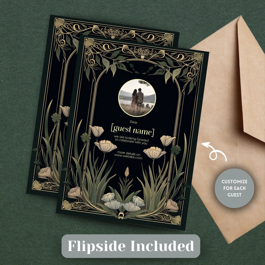 Greenery Elegance Floral Wedding Invitation