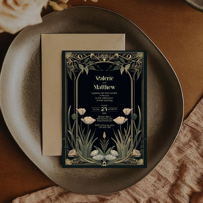 Greenery Elegance Floral Wedding Invitation
