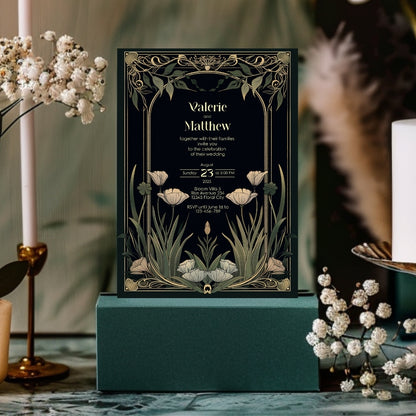 Greenery Elegance Floral Wedding Invitation