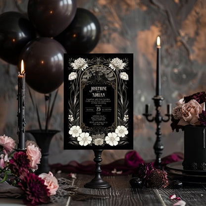Gothic Art Deco Wedding Invitation