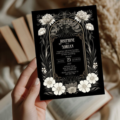 Gothic Art Deco Wedding Invitation
