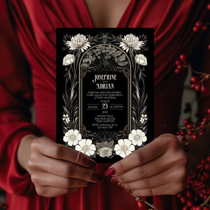 Gothic Art Deco Wedding Invitation